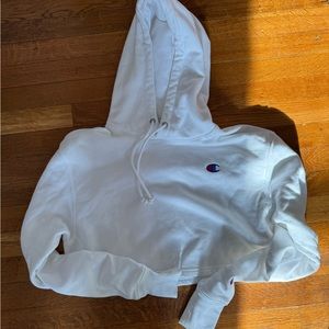 Champion cropped white hoodie size small